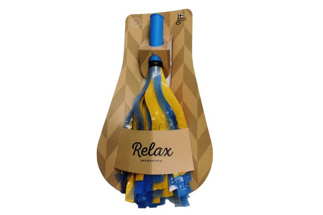 RELAX saunová metlička - modro žlutá