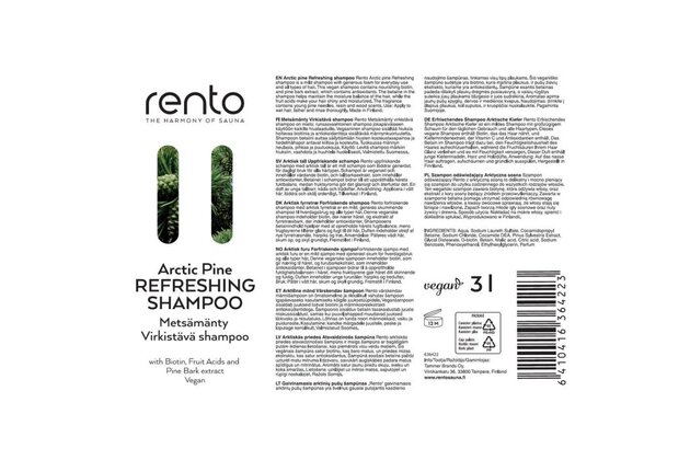 Rento - Šampón na vlasy Arktická borovice, 3 L