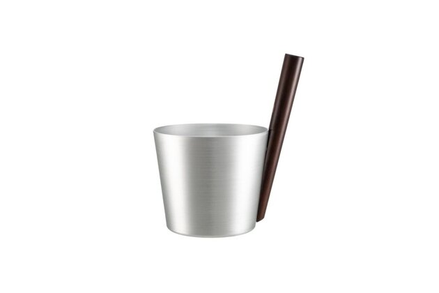 Rento - Saunové vědro, hliník s tmavým bambusovým úchytem