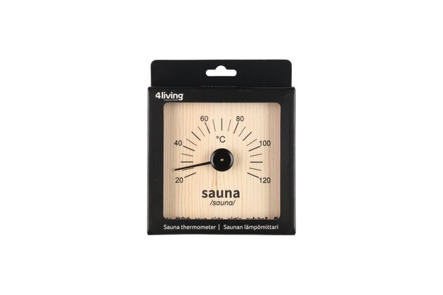 4Living - Saunový teploměr 8x "Sauna", modřín