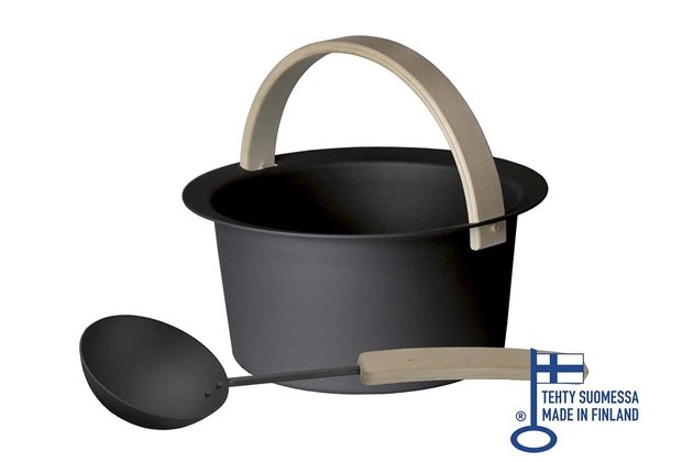 OPA LUMO Cozmic - sada kbelík a naběračka do sauny, černá