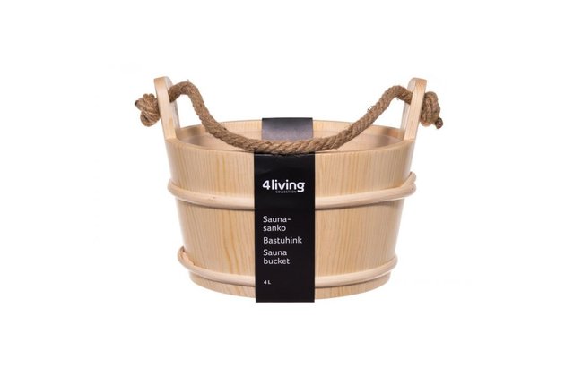 4Living - saunový kbelík, natural